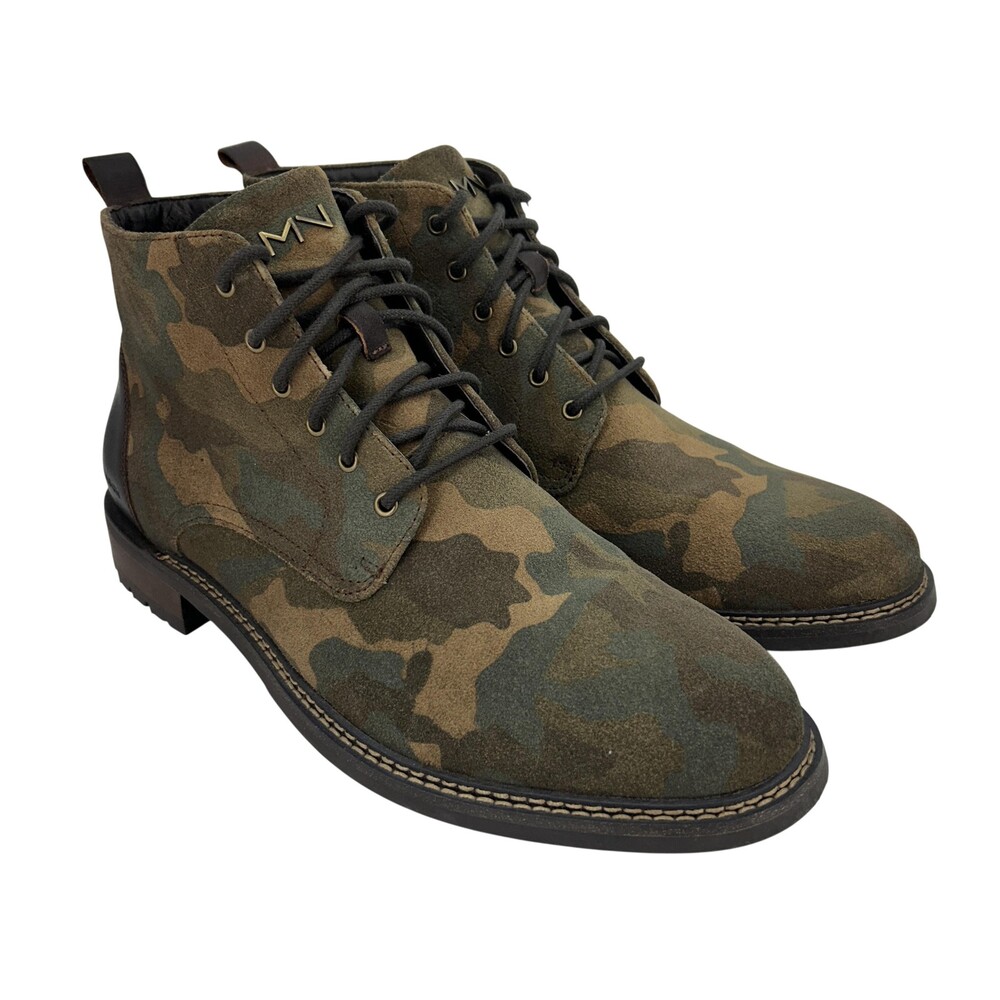 Mark Nason Combat Boots Mens Size 10.5 Stowe Camo Leather Ankle Lug Sole Casual